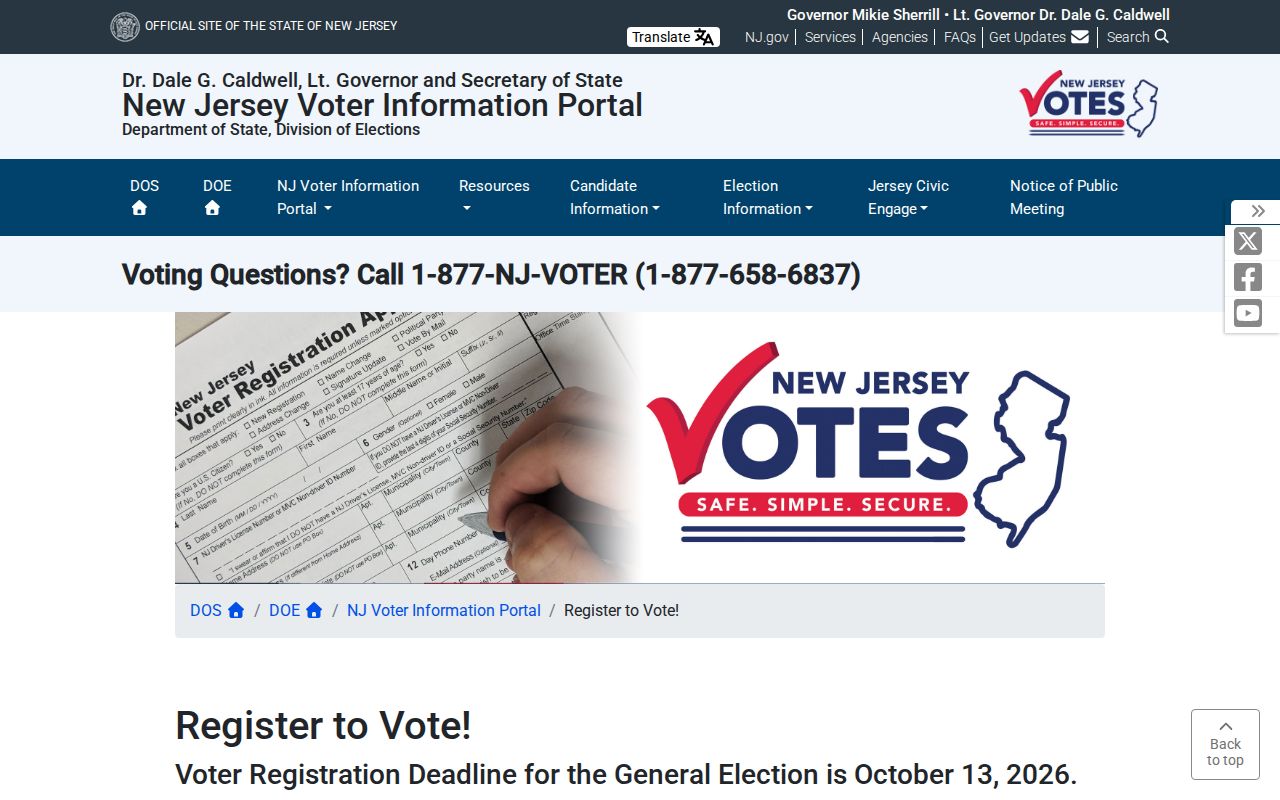 Galloway residents directory New Jersey voter status route
