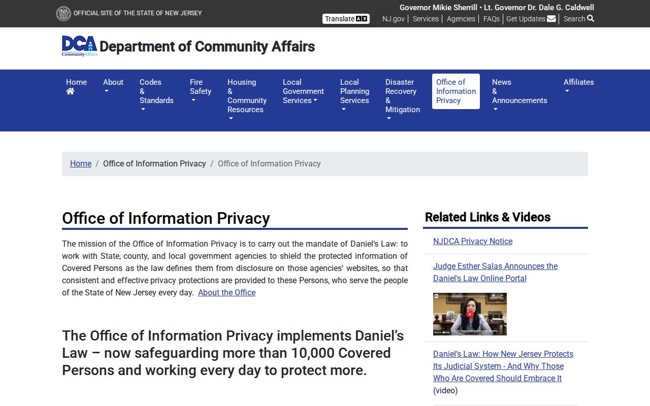 Galloway neighbors Daniel's Law address-redaction guidance